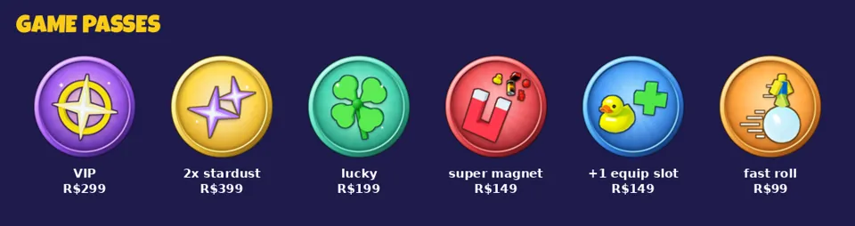 All six roll the world game passes with Robux prices