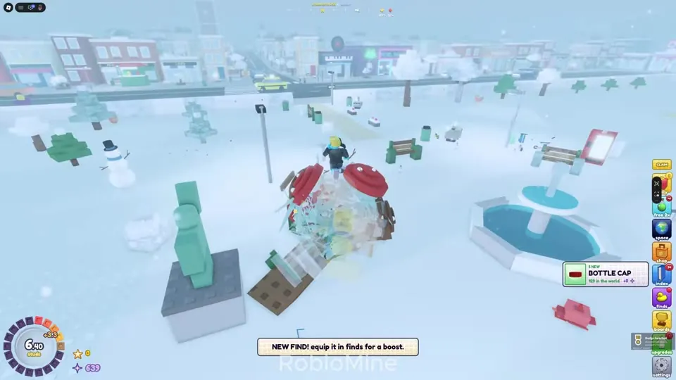 Popup: NEW FIND, equip it in finds for a boost